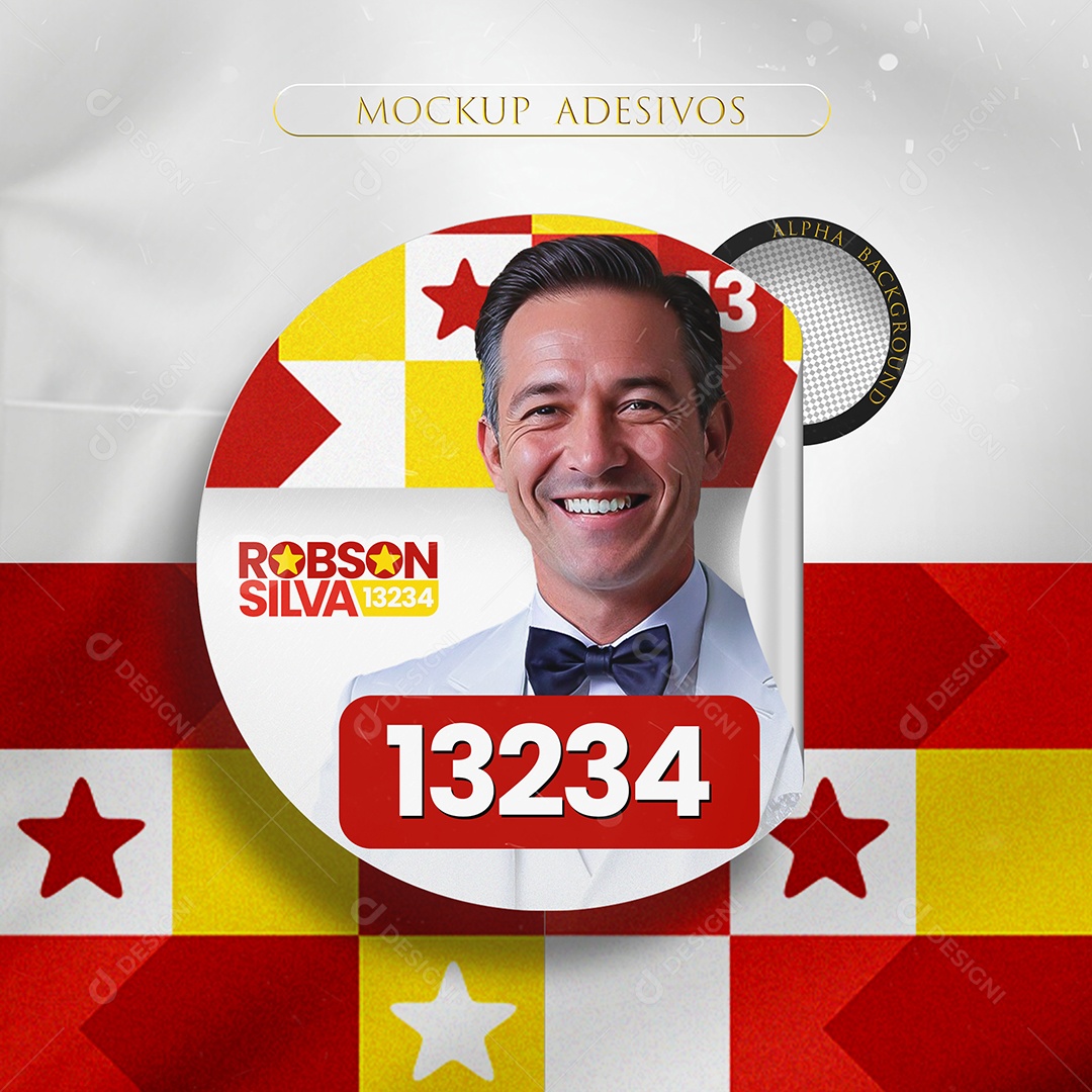 Mockup Adesivo Política PSD Editável