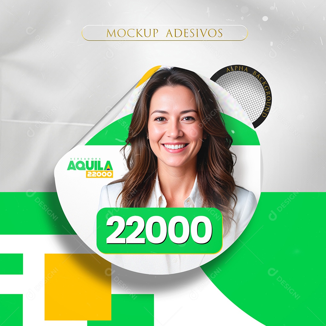 Mockup Adesivo Política PSD Editável