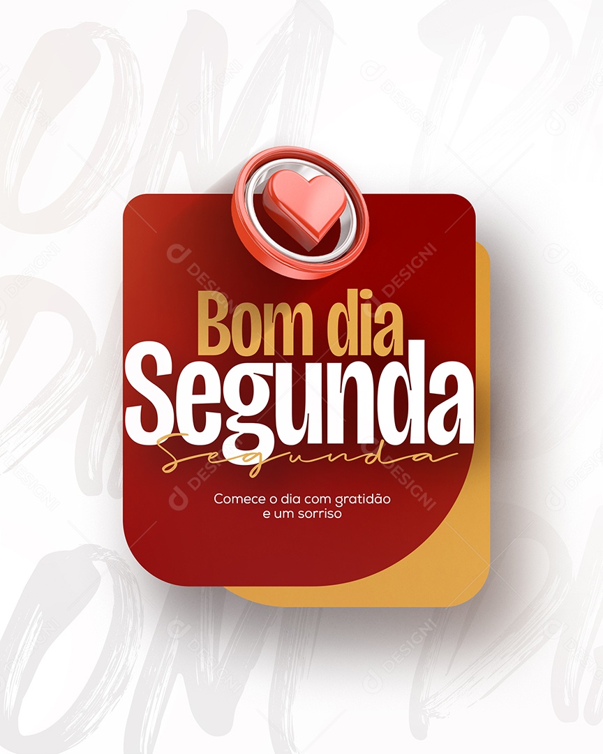 Frase Motivacional Bom Dia Segunda Social Media PSD Editável