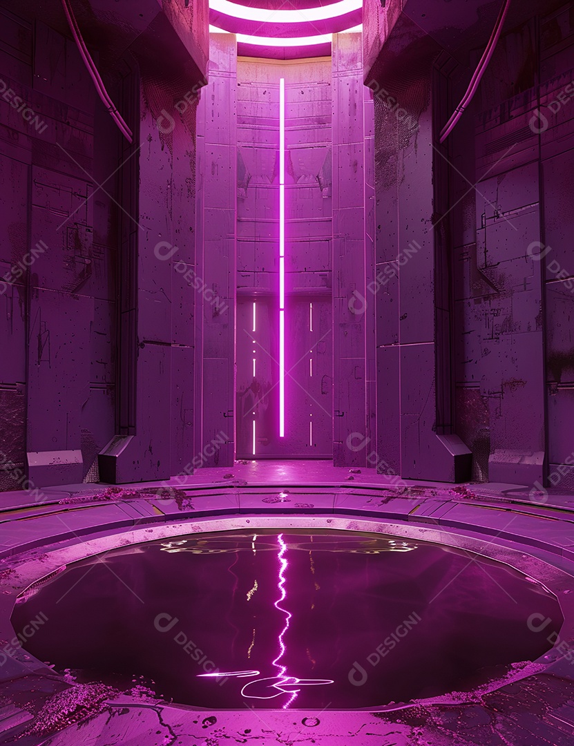 Máquina futurística com luzes de led