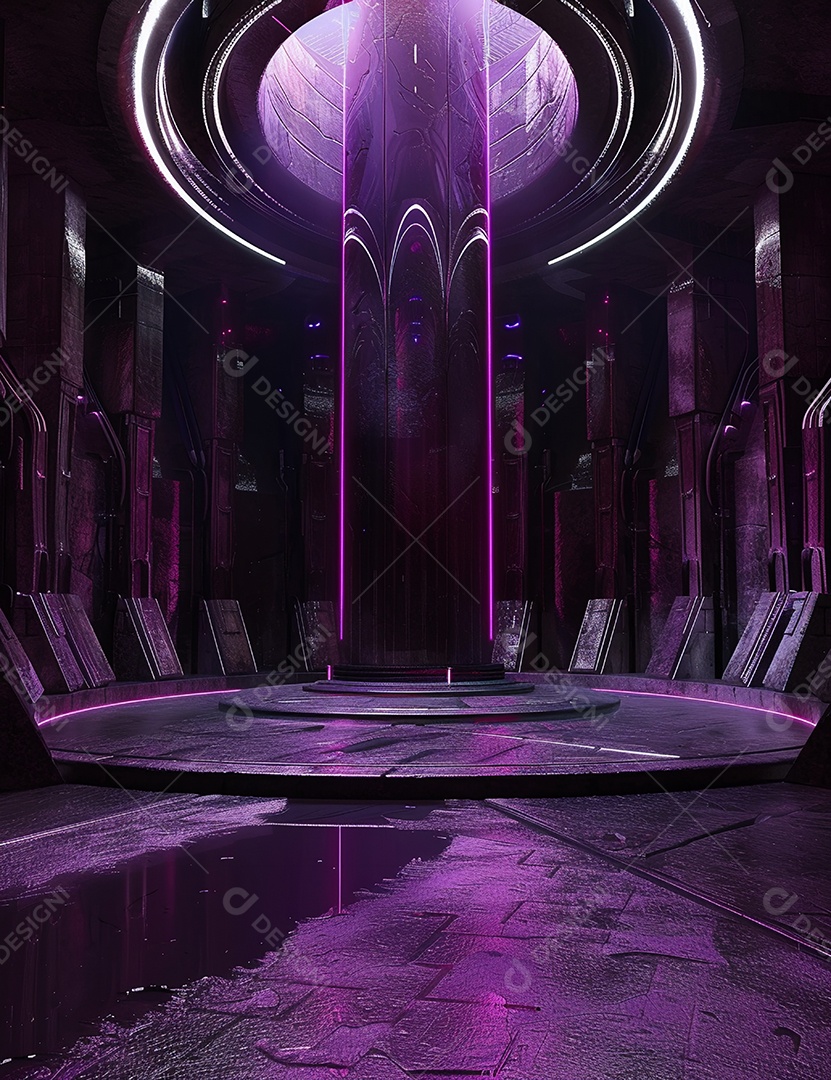 Máquina futurística com luzes de led