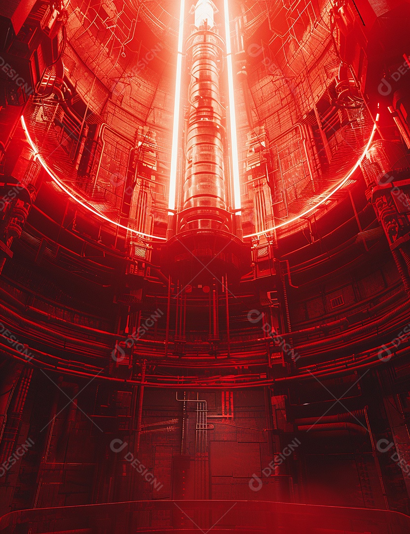 Cenário futurístico luzes coloridas de led