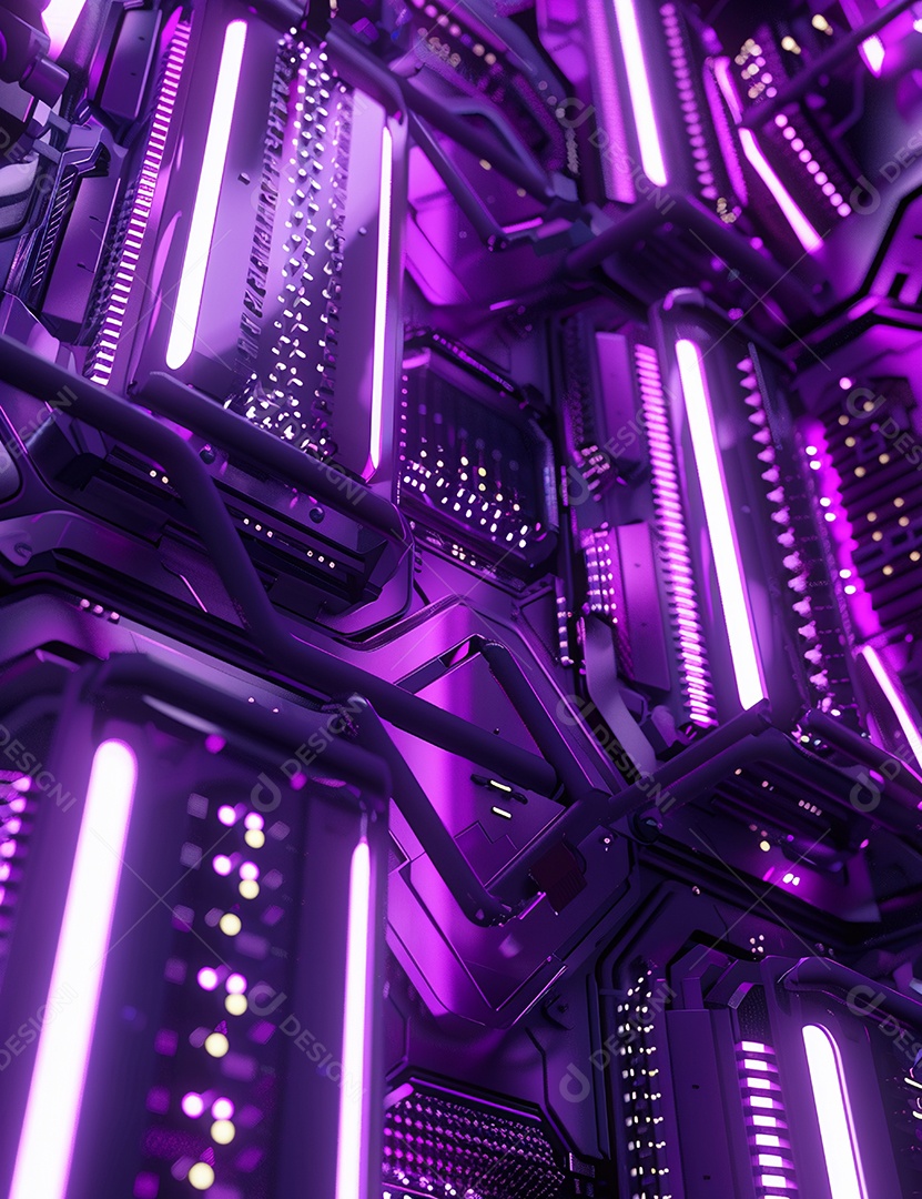 Máquina futurística com luzes de led