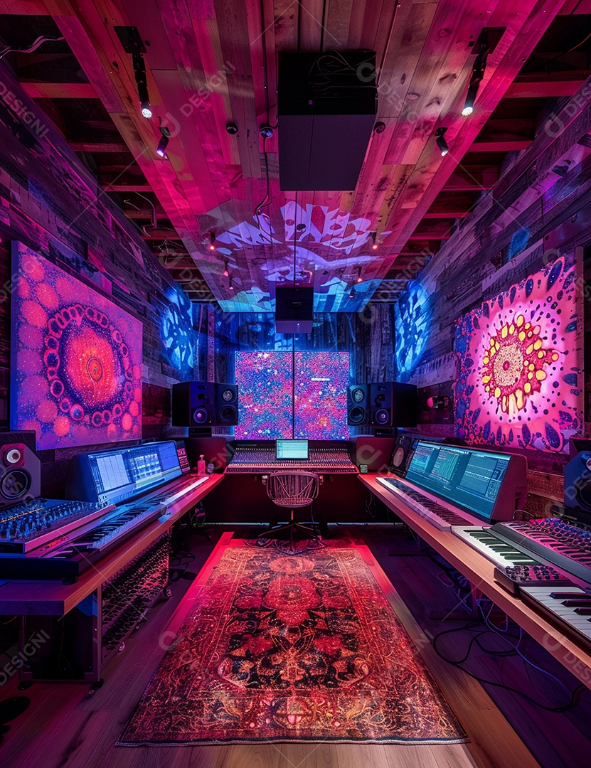 Máquina futurística com luzes de led