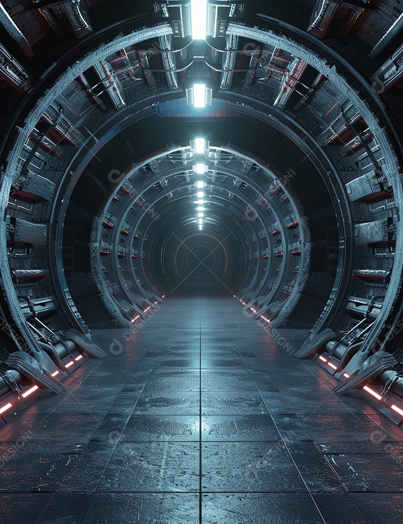 Máquina futurística com luzes de led