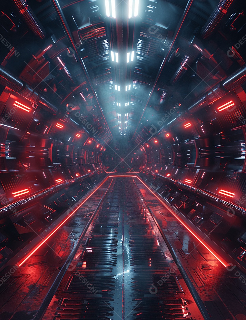 Máquina futurística com luzes de led