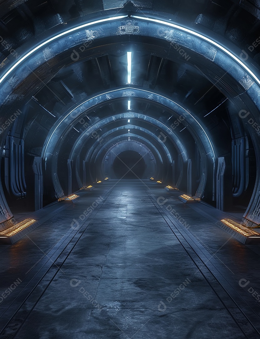 Máquina futurística com luzes de led