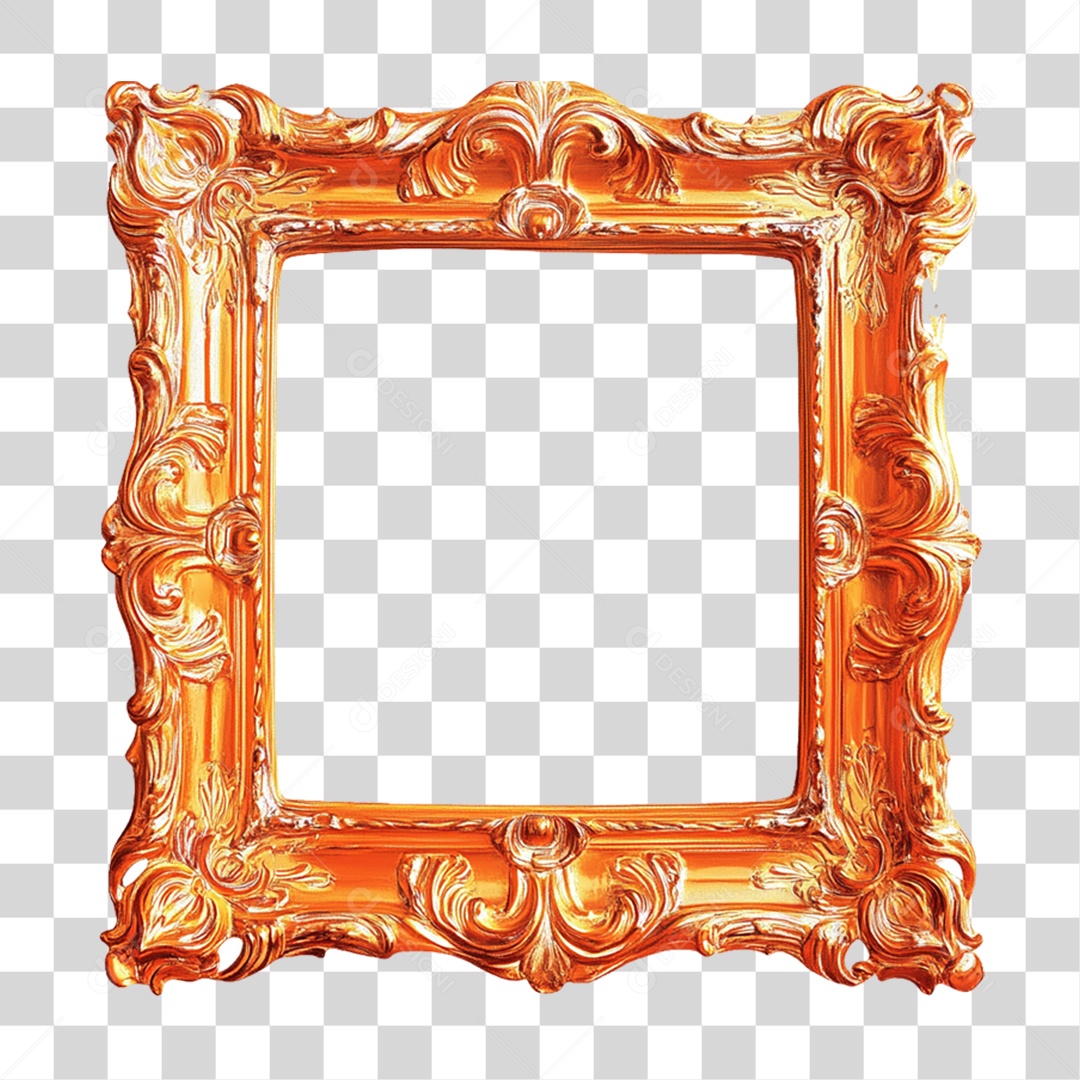 Quadro Moldura Madeira PNG Transparente