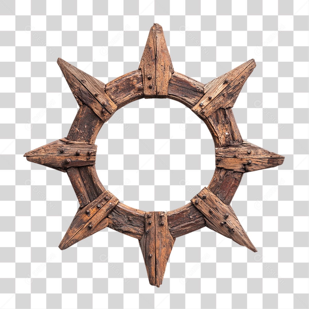 Quadro Moldura Madeira PNG Transparente