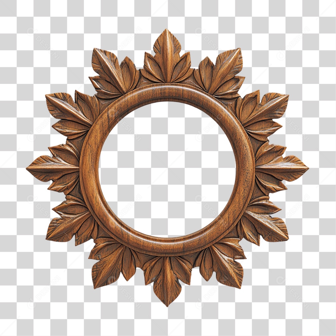 Quadro Moldura Madeira PNG Transparente