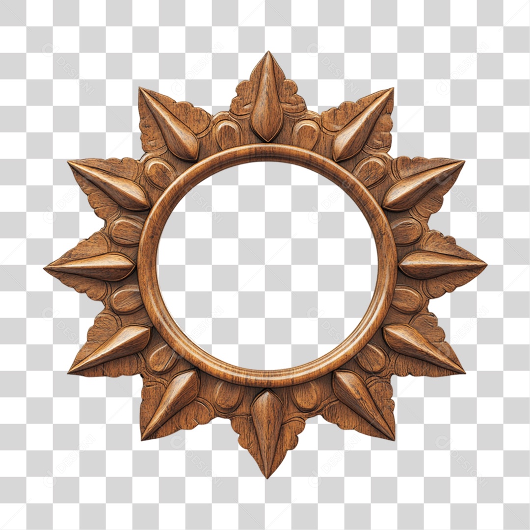 Quadro Moldura Madeira PNG Transparente