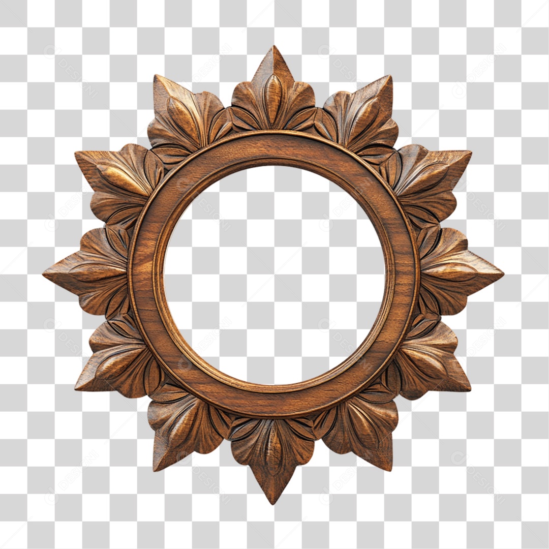 Quadro Moldura Madeira PNG Transparente