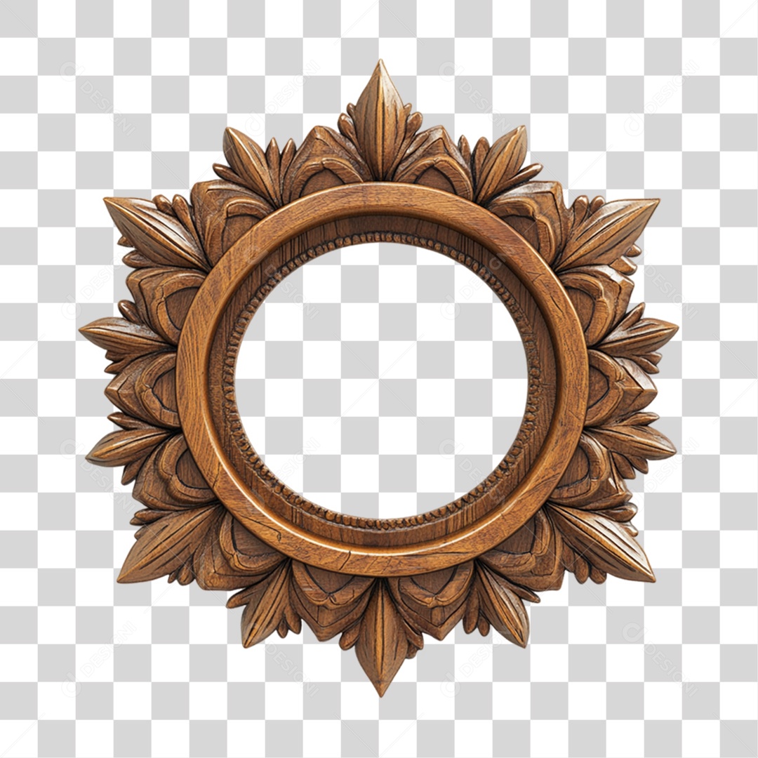 Quadro Moldura Madeira PNG Transparente