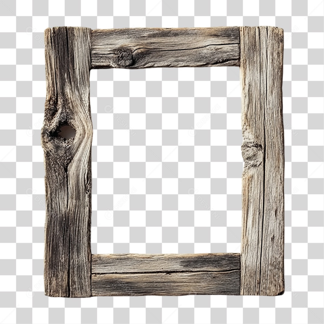 Quadro Moldura Madeira PNG Transparente