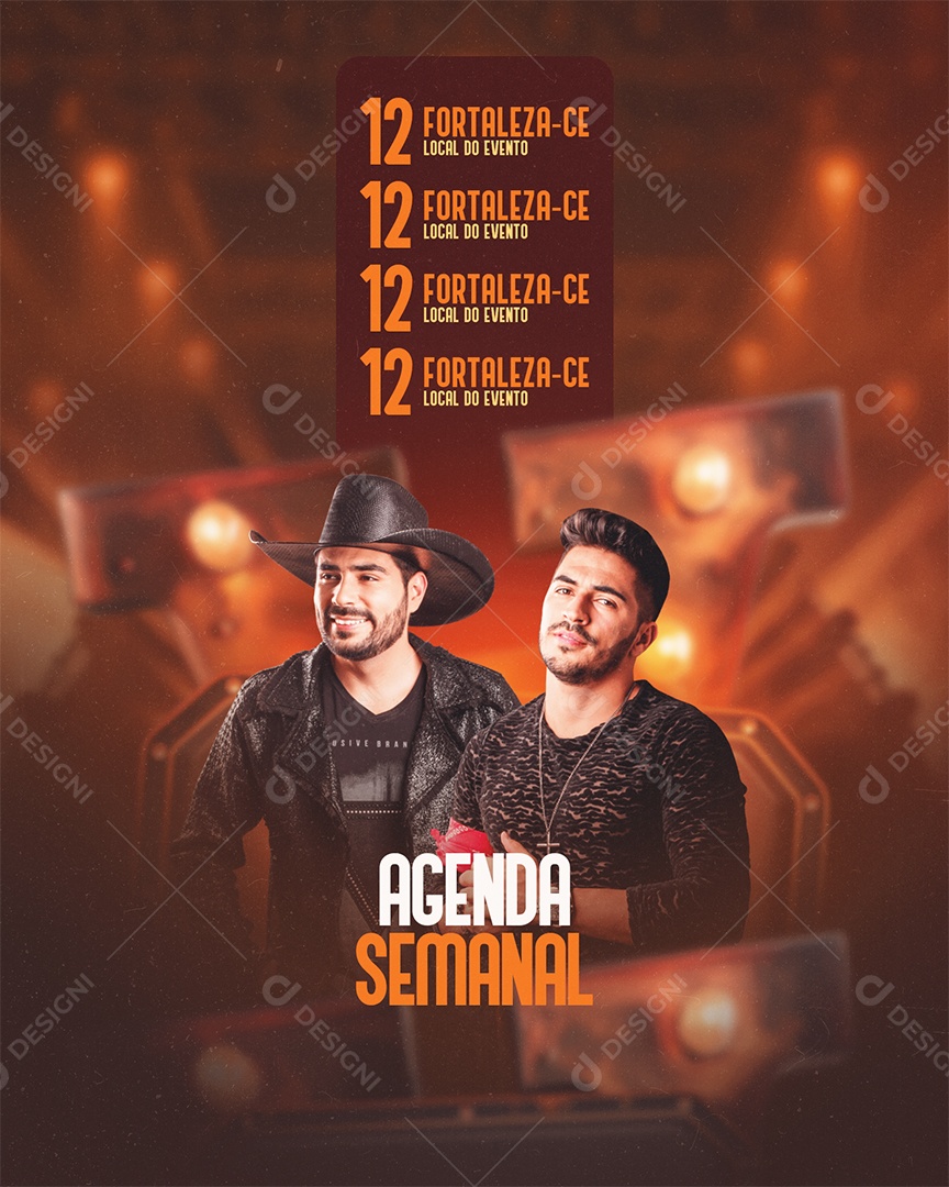 Feed Flyer Agenda Semanal Social Media PSD Editável