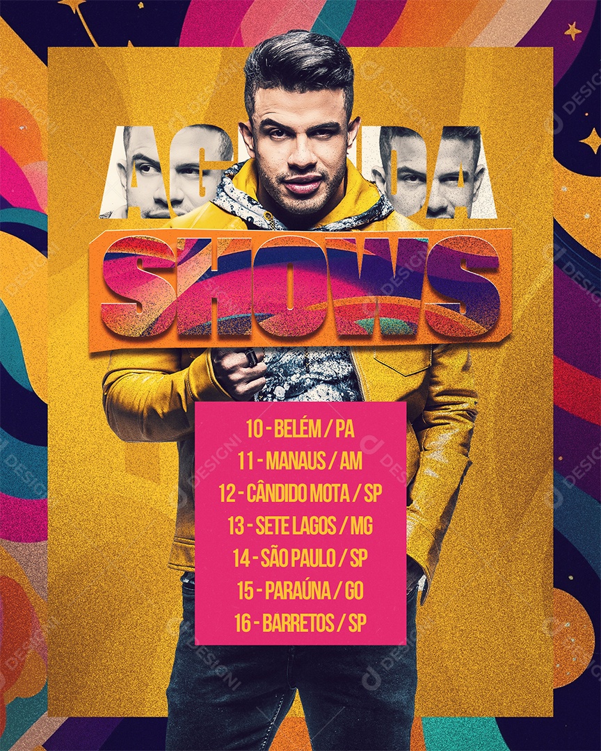 Feed Flyer Agenda Shows Social Media PSD Editável