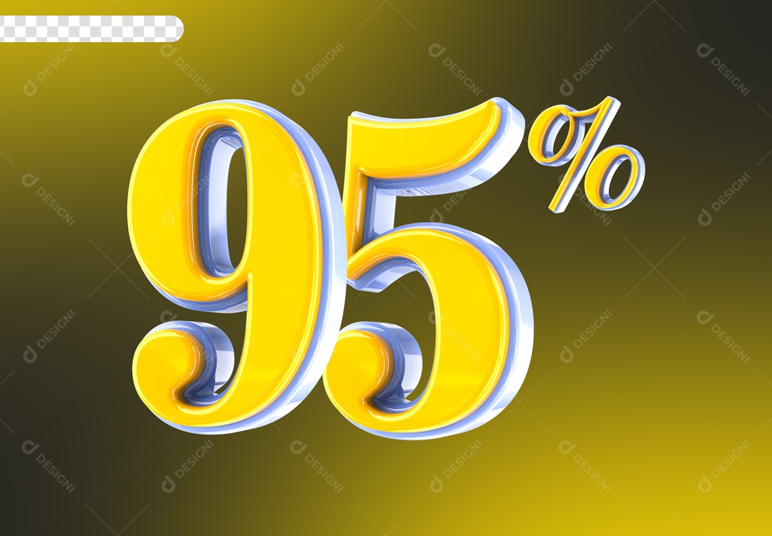 Desconto 95% Elemento 3D Amarelo para Composição PSD