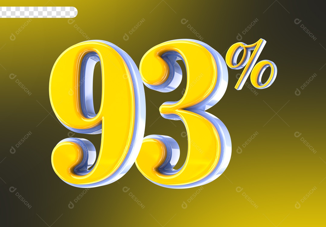 Desconto 93% Elemento 3D Amarelo para Composição PSD