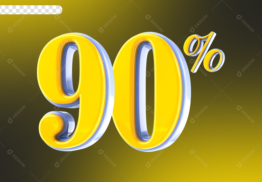 Desconto 90% Elemento 3D Amarelo para Composição PSD