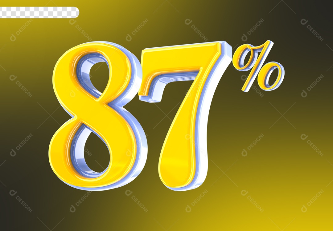 Desconto 87% Elemento 3D Amarelo para Composição PSD