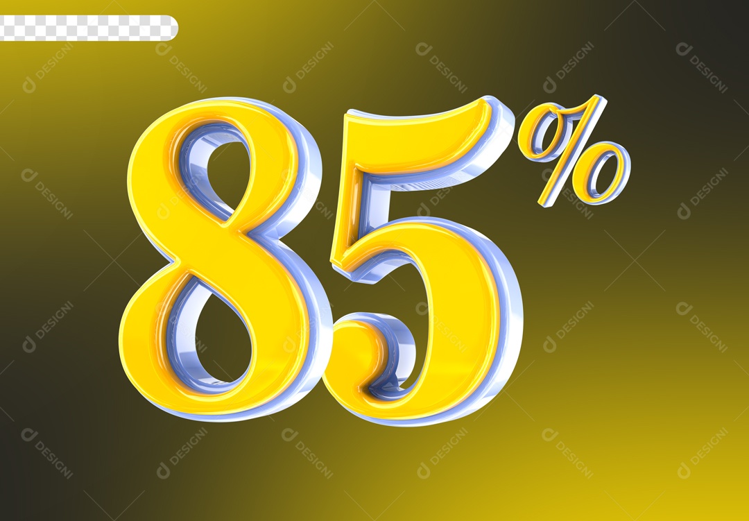 Desconto 85% Elemento 3D Amarelo para Composição PSD