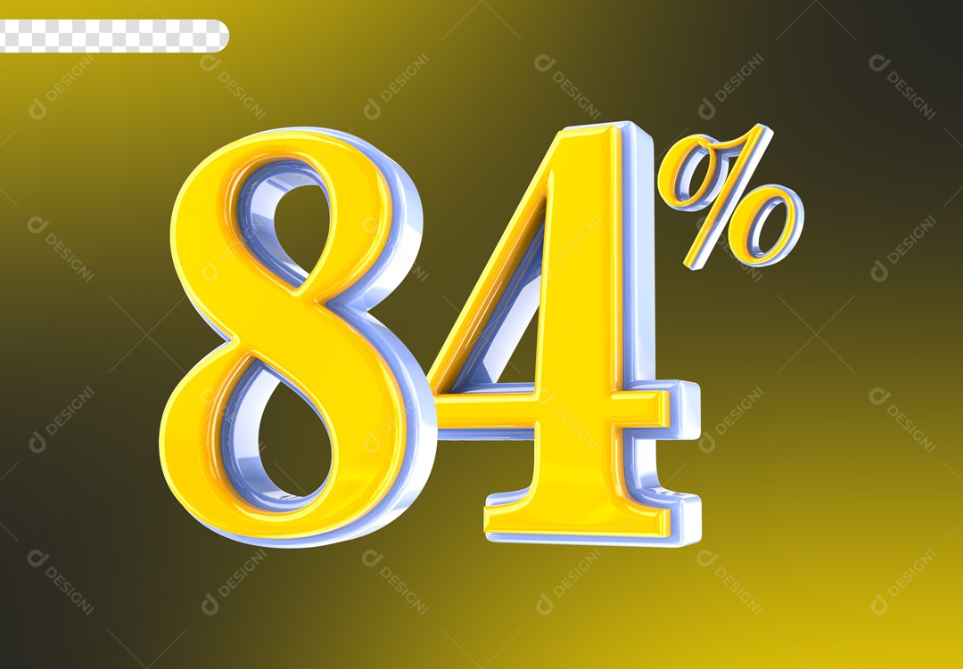 Desconto 84% Elemento 3D Amarelo para Composição PSD