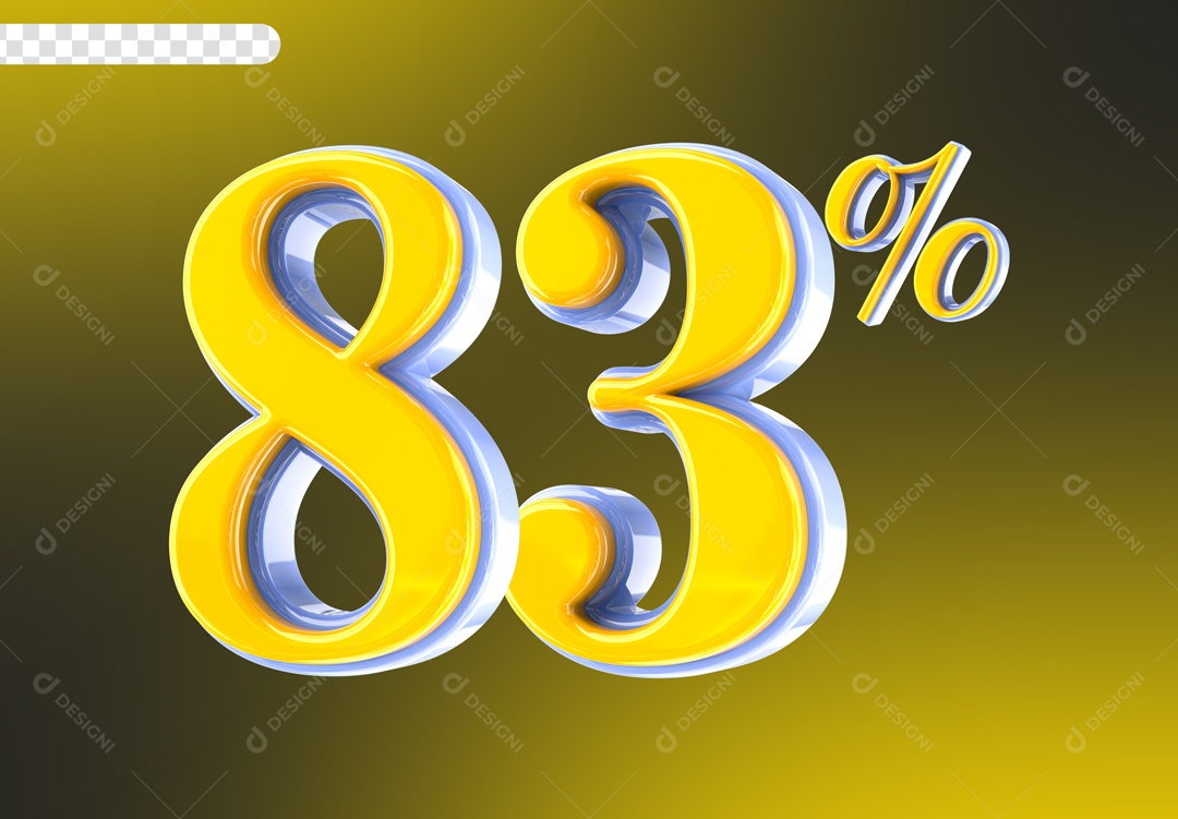 83% Discount Yellow 3D Element for PSD Composition