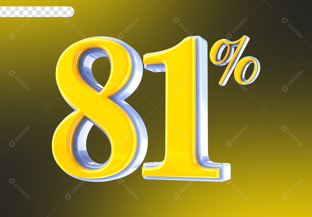 Desconto 81% Elemento 3D Amarelo para Composição PSD