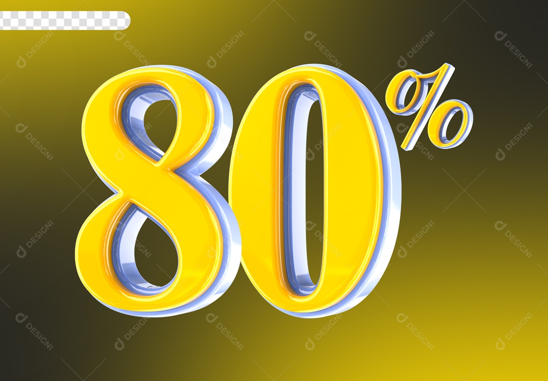 Desconto 80% Elemento 3D Amarelo para Composição PSD