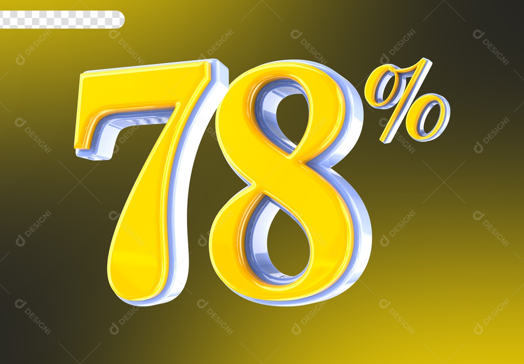 Desconto 78% Elemento 3D Amarelo para Composição PSD