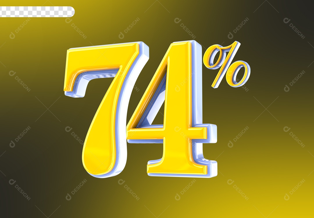74% Discount Yellow 3D Element for PSD Composition