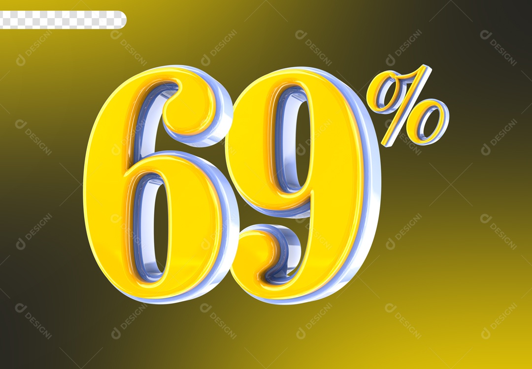 Desconto 69% Elemento 3D Amarelo para Composição PSD