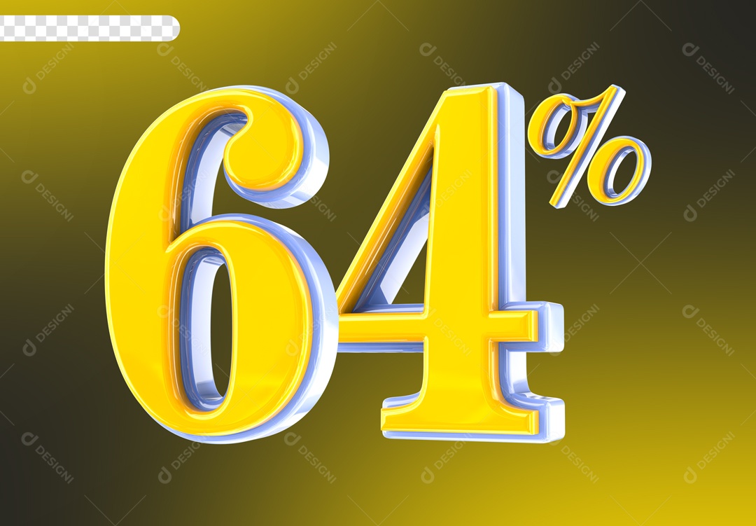 Desconto 64% Elemento 3D Amarelo para Composição PSD