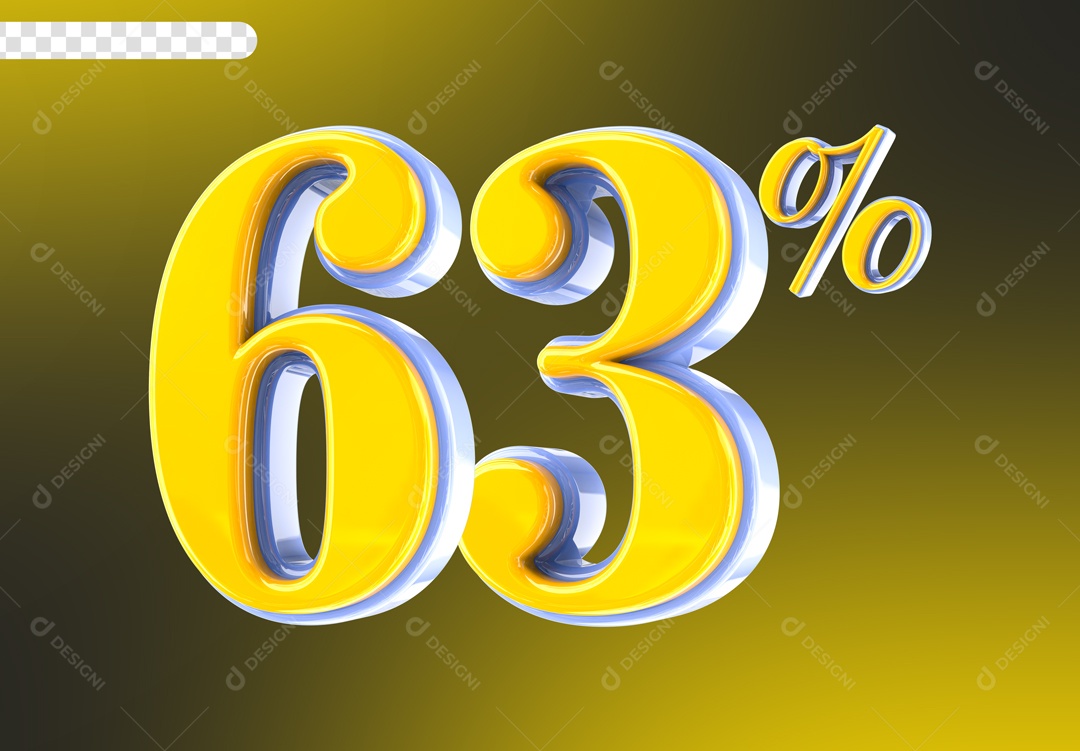 Desconto 63% Elemento 3D Amarelo para Composição PSD
