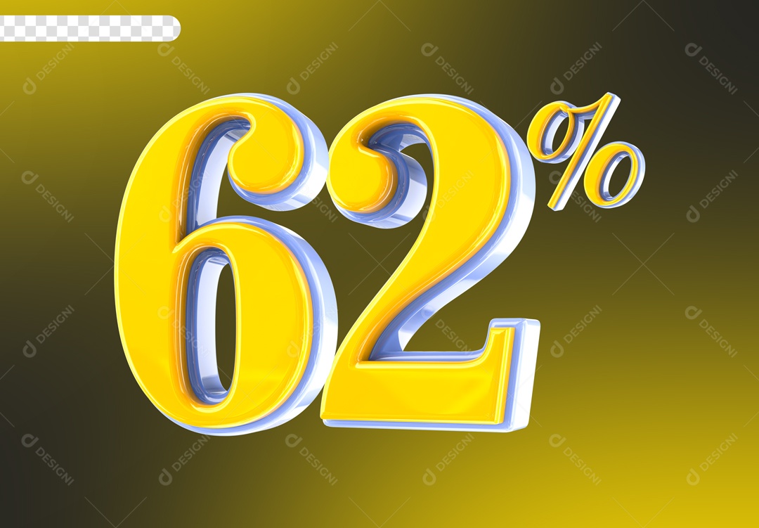 Desconto 62% Elemento 3D Amarelo para Composição PSD