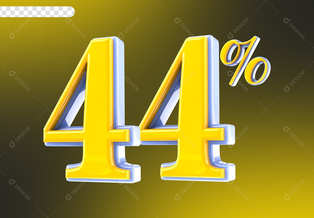 44% Discount Yellow 3D Element for PSD Composition