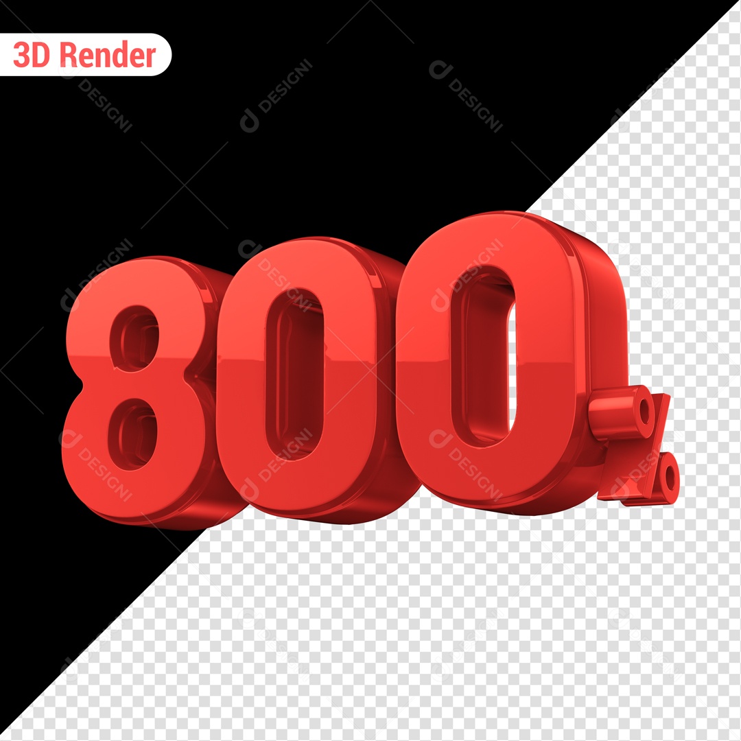 Desconto de 800% Elemento 3D Vermelho para Composição PSD