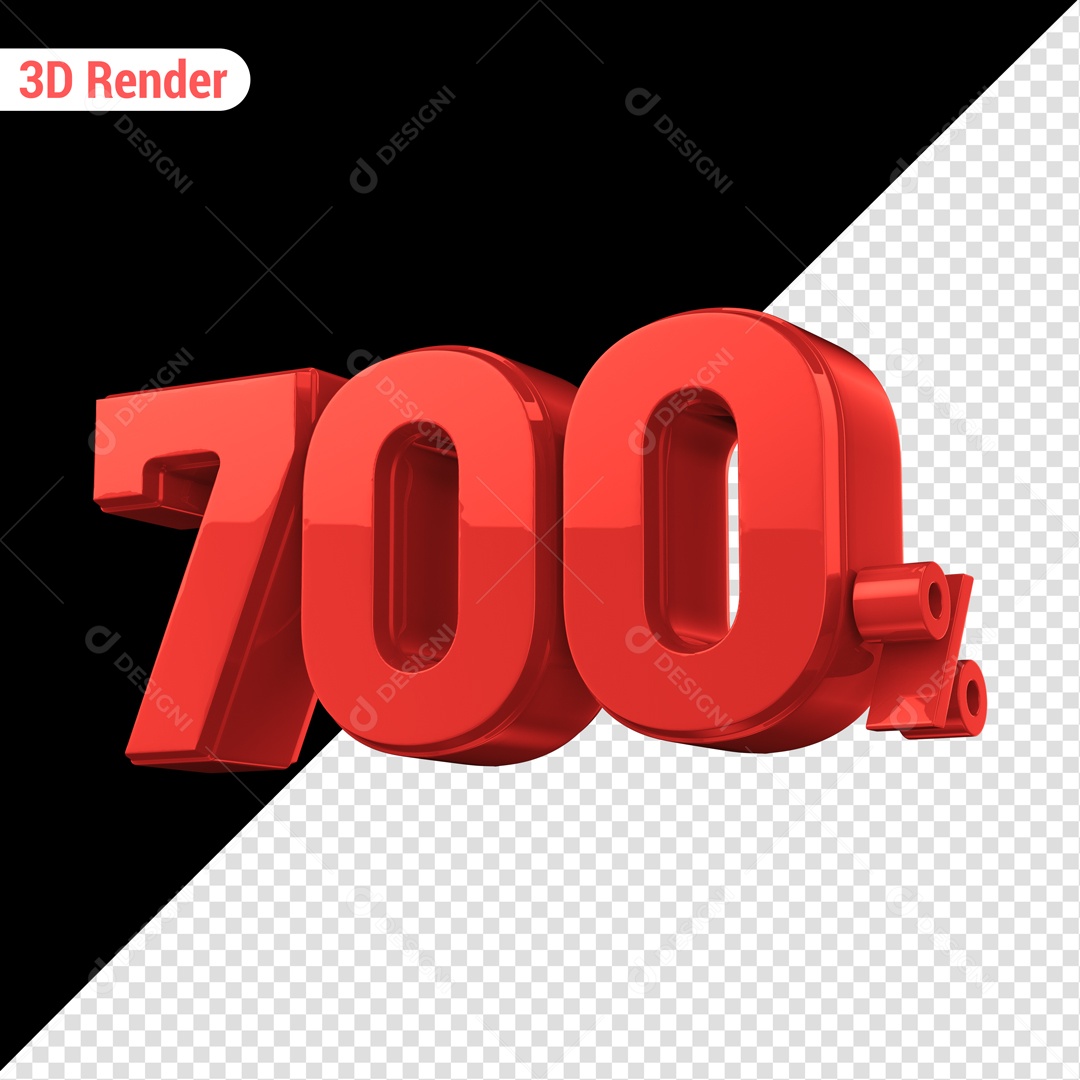 Desconto de 700% Elemento 3D Vermelho para Composição PSD