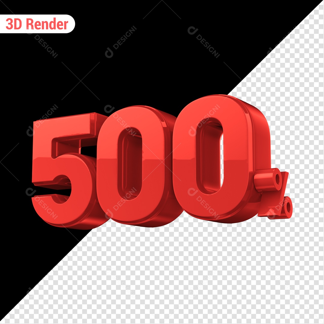 Desconto de 500% Elemento 3D Vermelho para Composição PSD