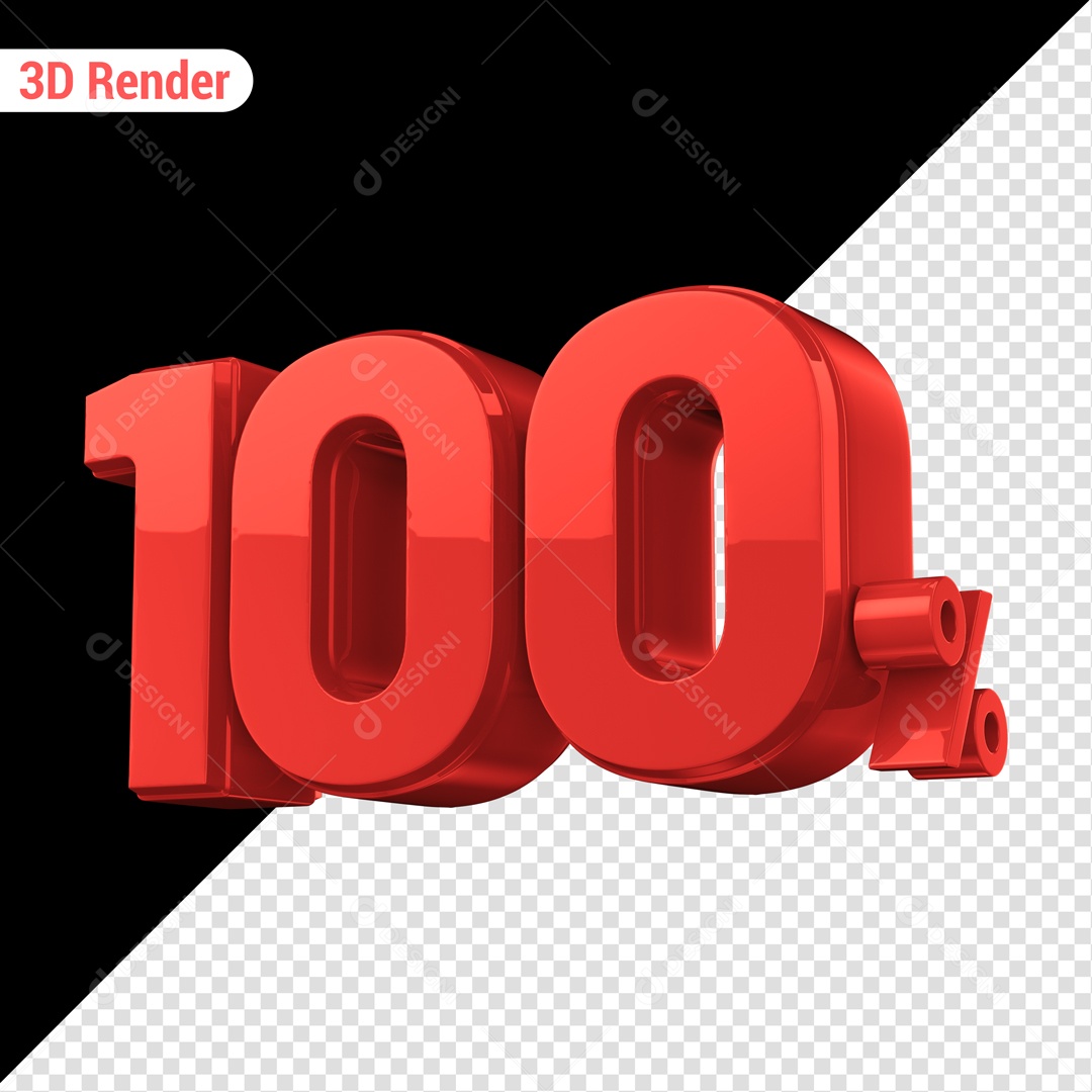 Desconto de 100% Elemento 3D Vermelho para Composição PSD