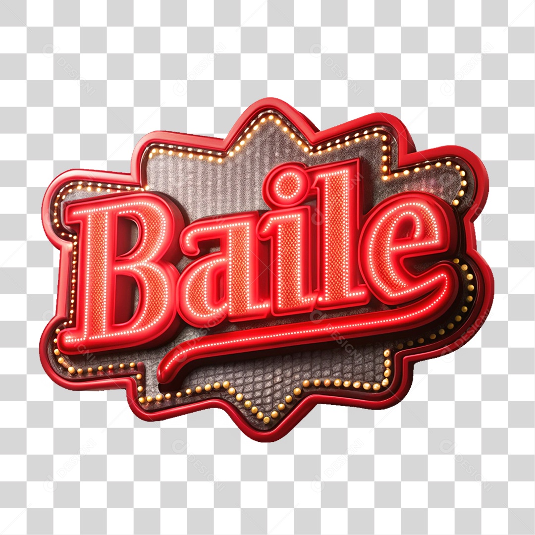 Selo 3D Baile PNG Transparente