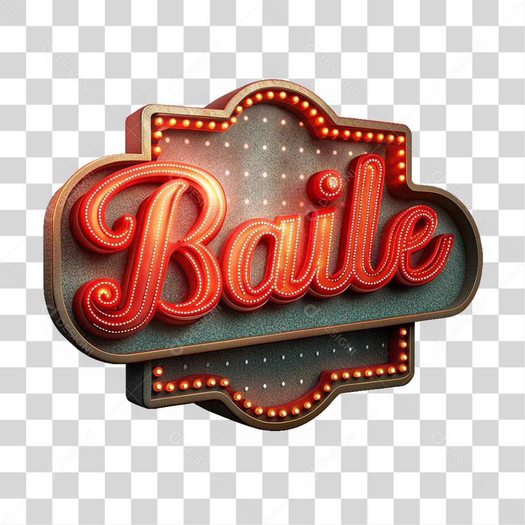 Selo 3D Baile PNG Transparente
