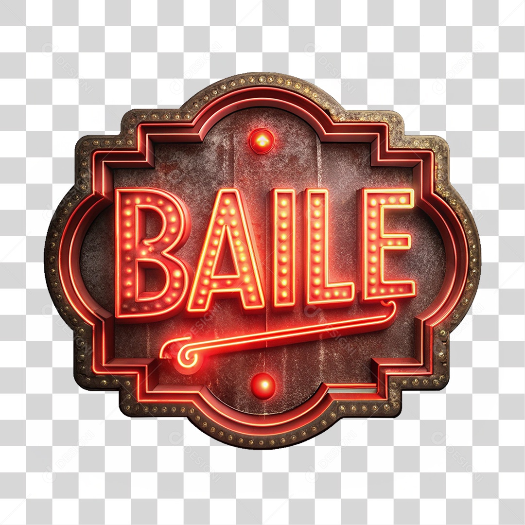 Selo 3D Baile PNG Transparente