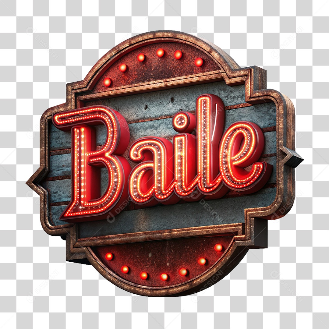 Selo 3D Baile PNG Transparente