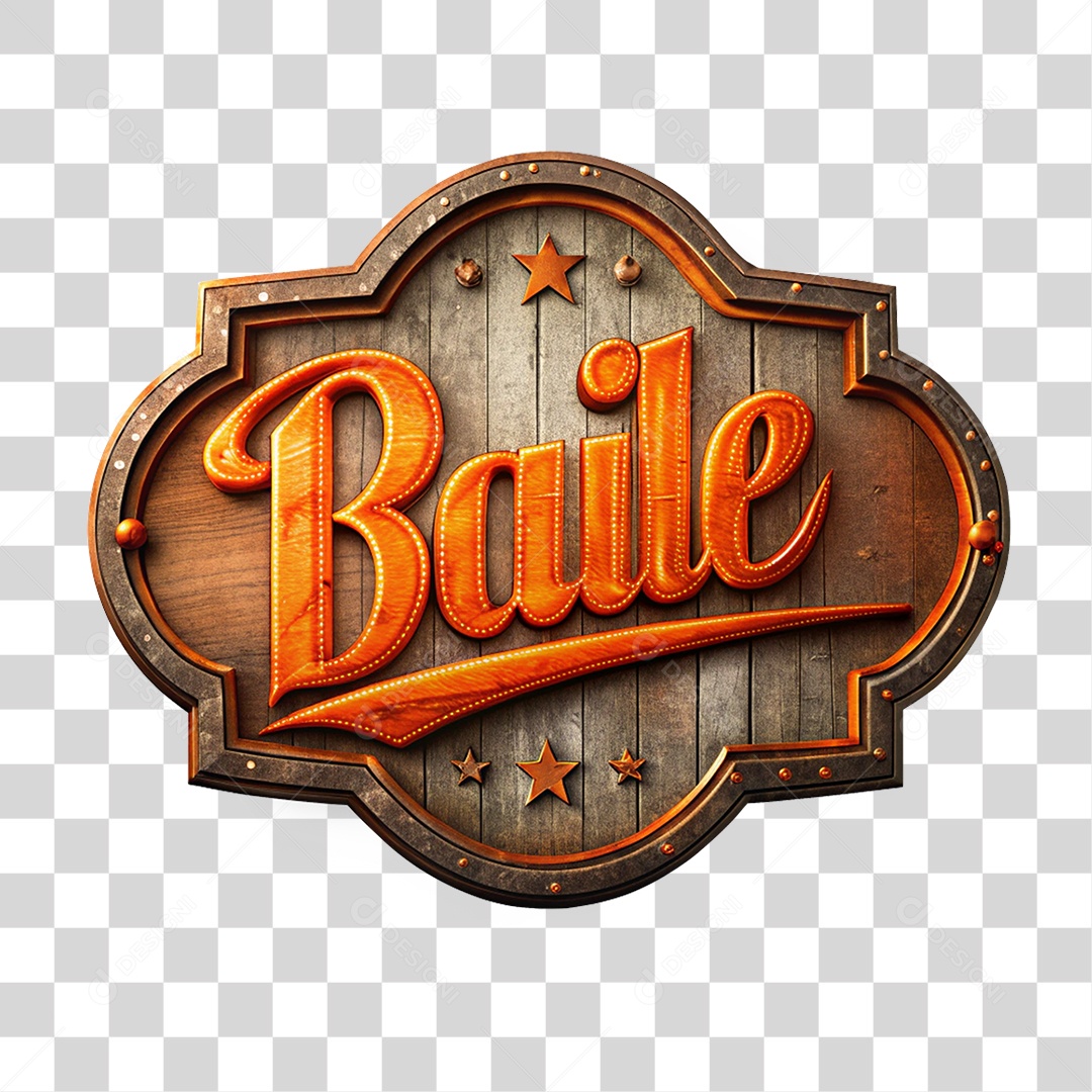 Selo 3D Baile PNG Transparente