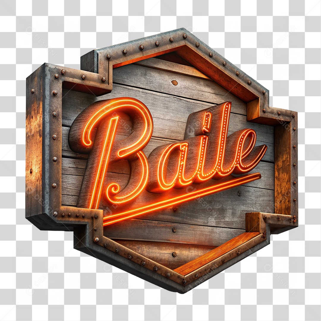 Selo 3D Baile PNG Transparente