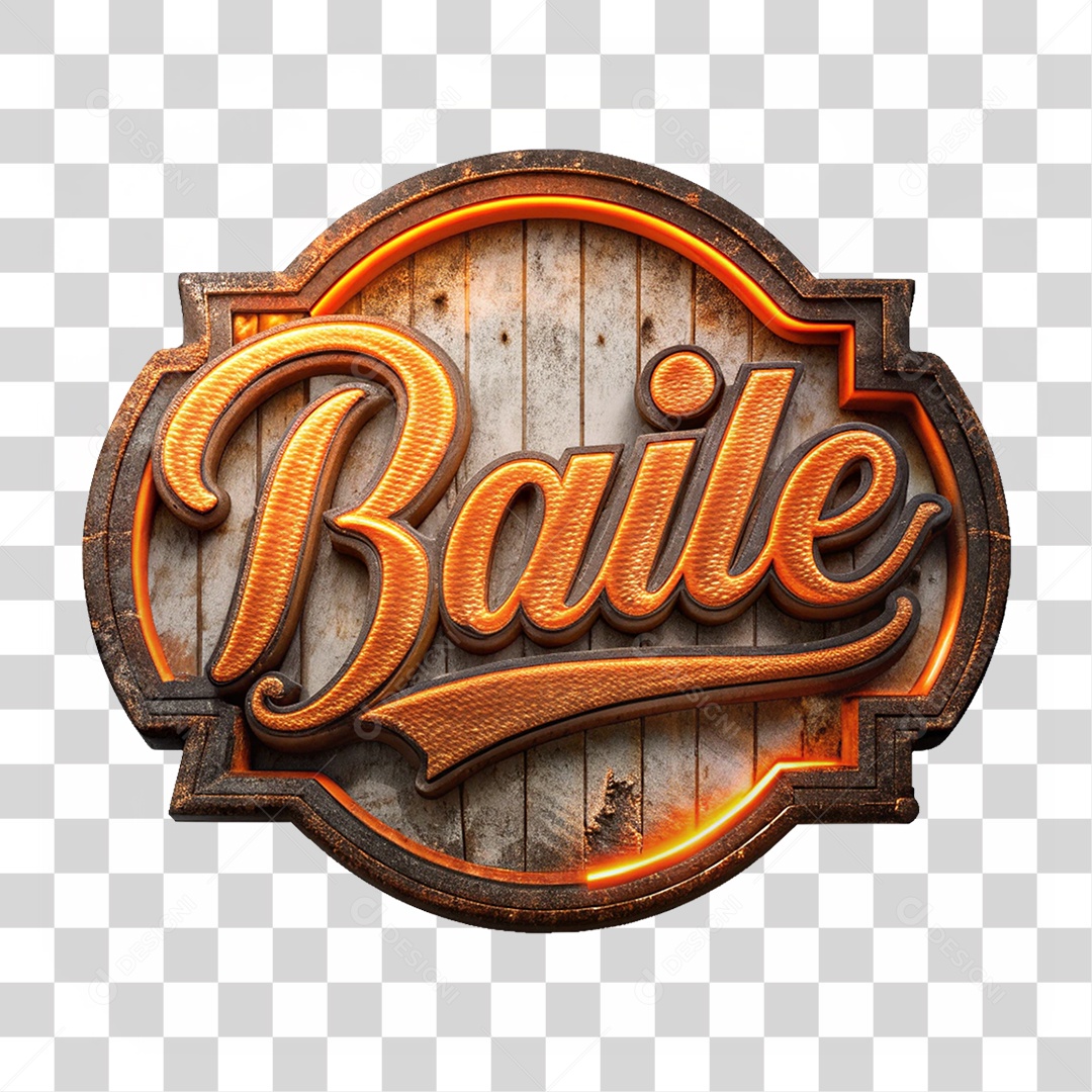 Selo 3D Baile PNG Transparente