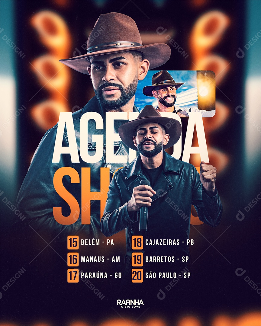 Feed Flyer Agenda Shows Social Media PSD Editável