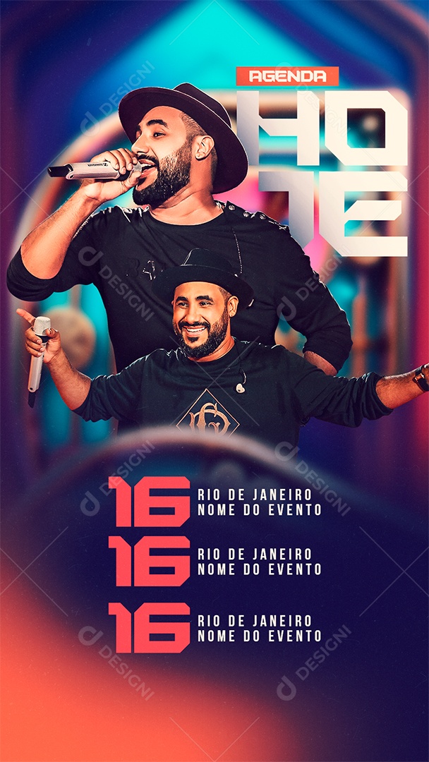 Story Flyer Agenda Hoje Social Media Editável