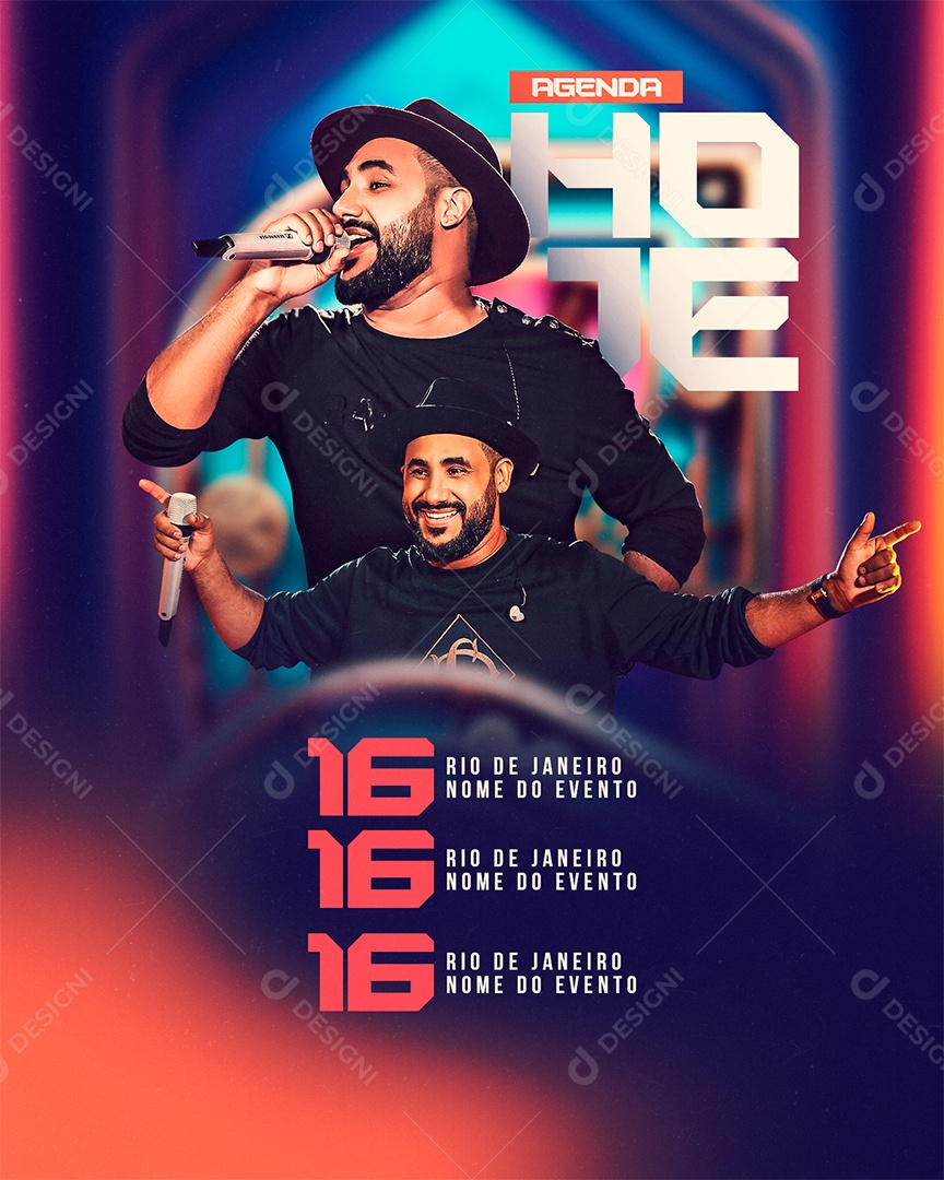 Feed Flyer Agenda Hoje Social Media Editável